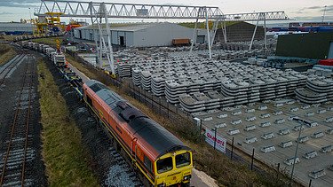 The rail head adjacent to the Hartlepool Advanced Manufacturing Facility