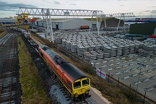The rail head adjacent to the Hartlepool Advanced Manufacturing Facility