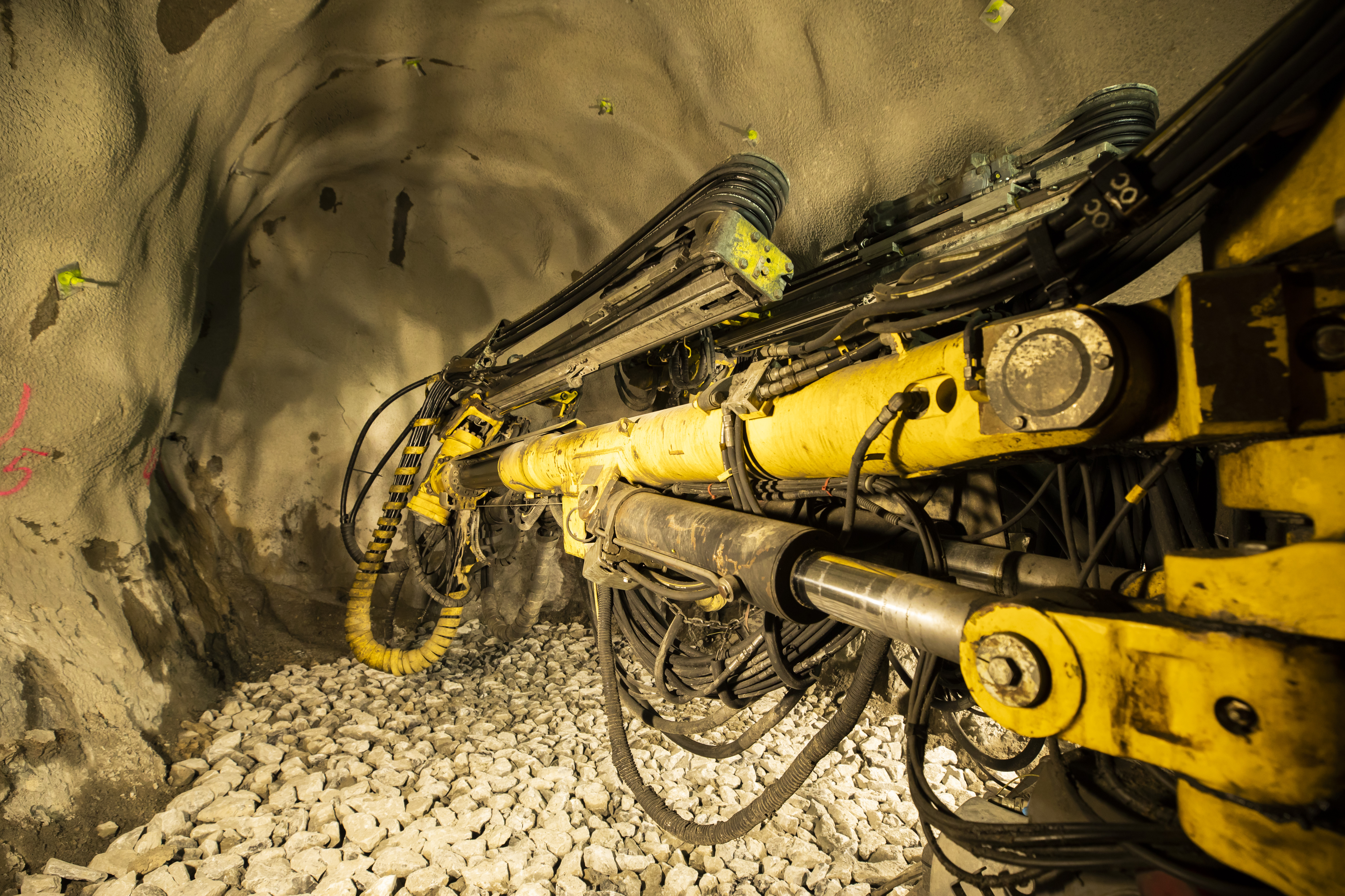 Drill and blast tunnelling technique in action