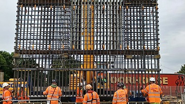 Installation of the soft eye to connect the underpass to the pumping shaft
