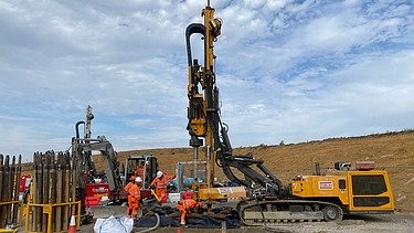 Machinery being used at the trail site by STRABAG people