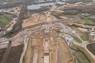 Aeiral image of Harvil Road under construction