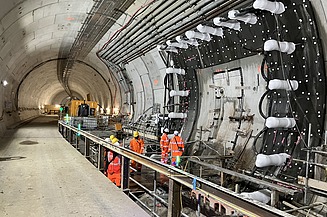 Ground freezing elements in the ground in Silvertown Tunnel