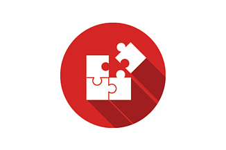 Icon of jigsaw puzzle showing project design 