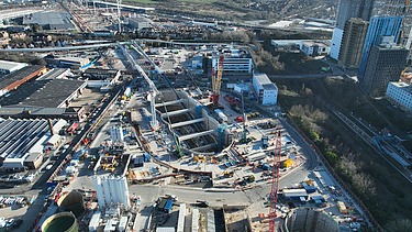 Ariel view of the Victoria Road Crossover Box in west London