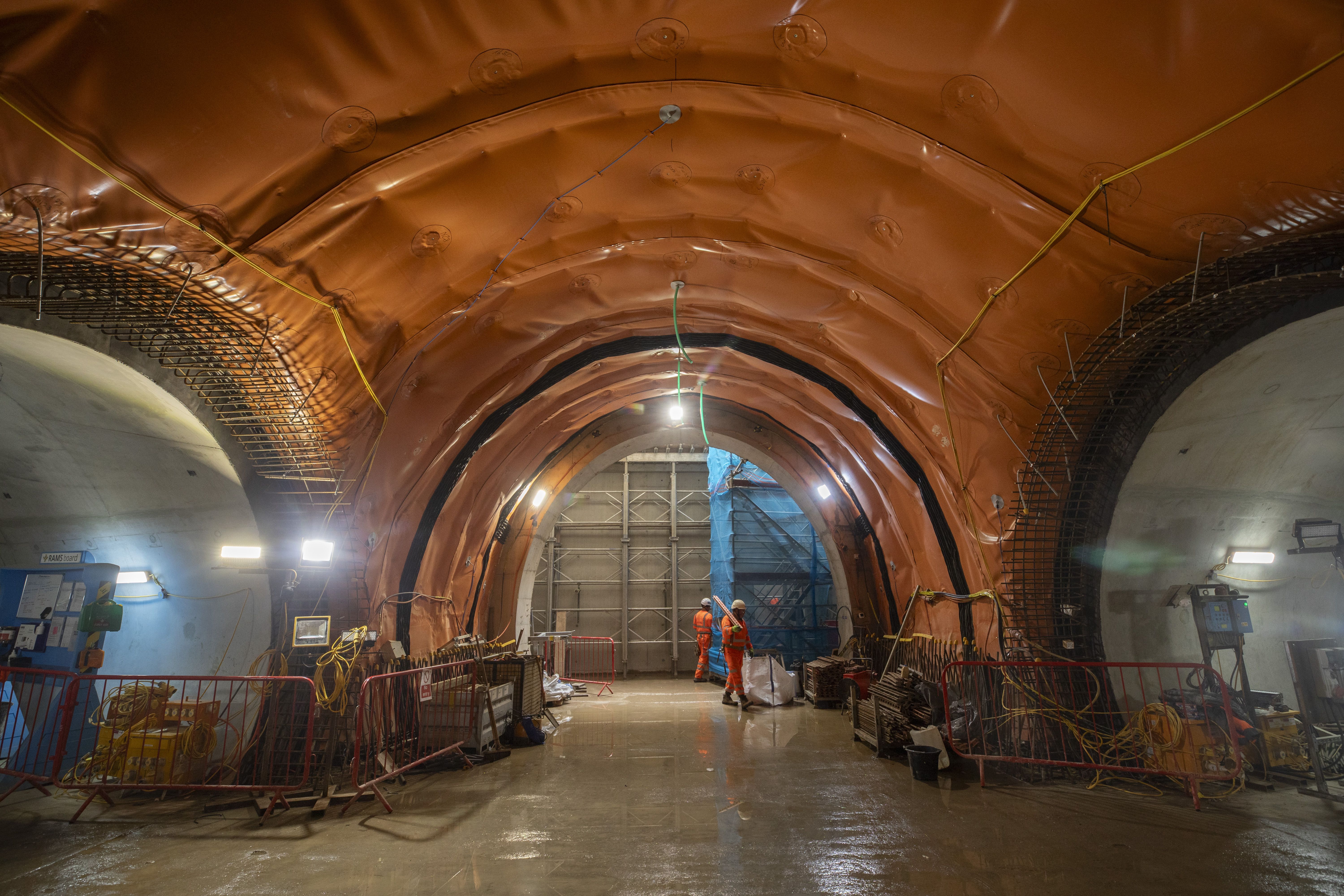 Example image of waterproofing within a tunnel 
