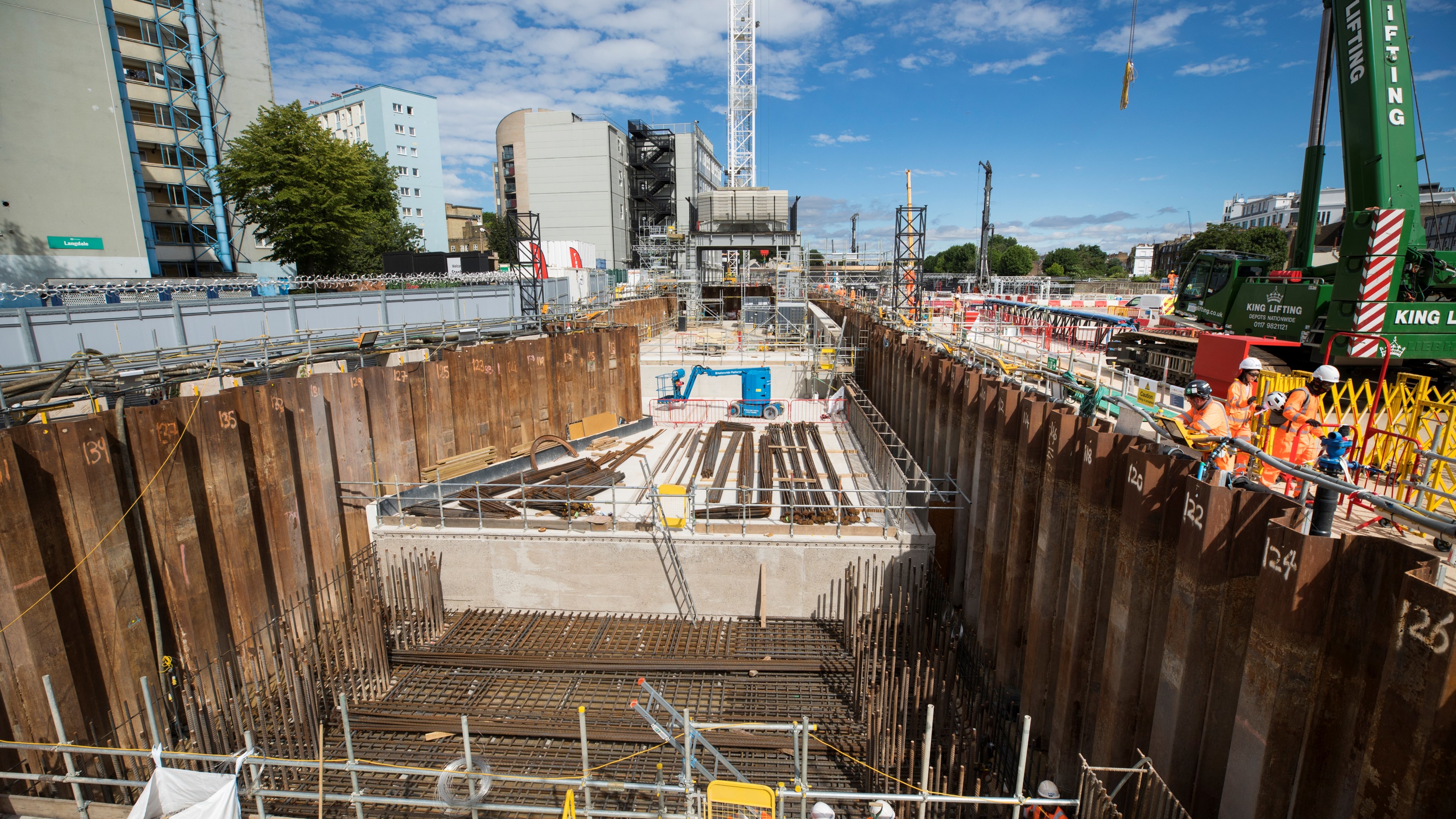 A retaining wall structure on a confined site at the Euston Approaches in London