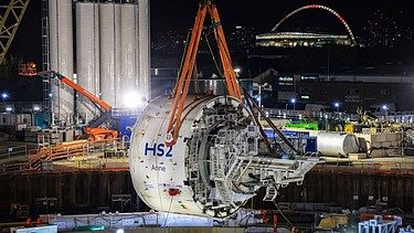Part of TBM Anne being lowered into the Victoria Road Crossover Box 
