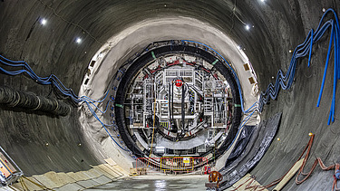 Distance image of a TBM inside a tunnel 